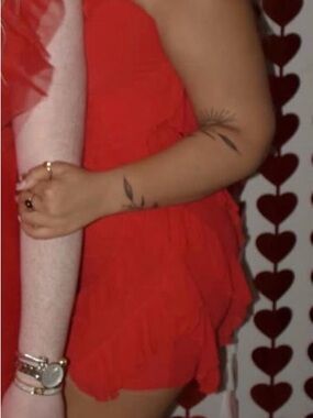 Amazon Red Ruffled Mini Dress